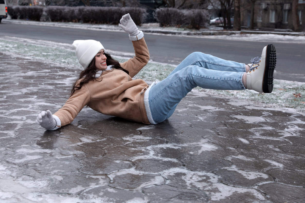 A woman who slipped and fell on ice