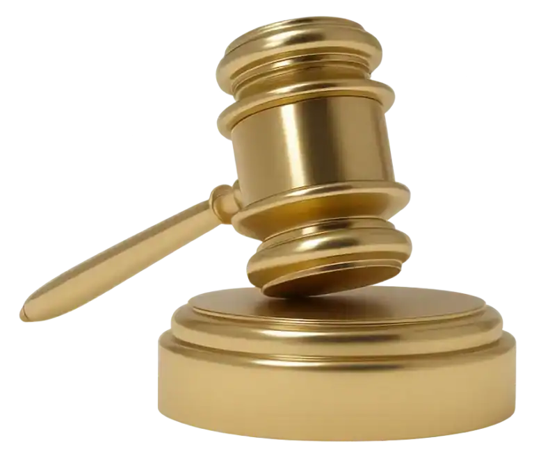 Golden gavel symbol representing legal awards and recognition