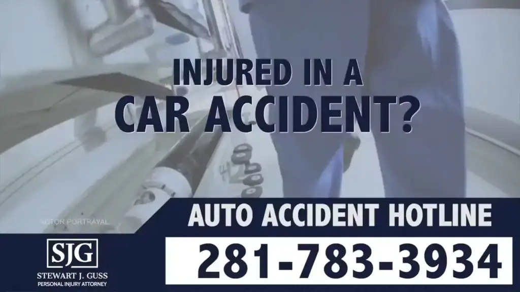 Houston car accident injury lawyer hotline for auto crash victims Stewart J Guss