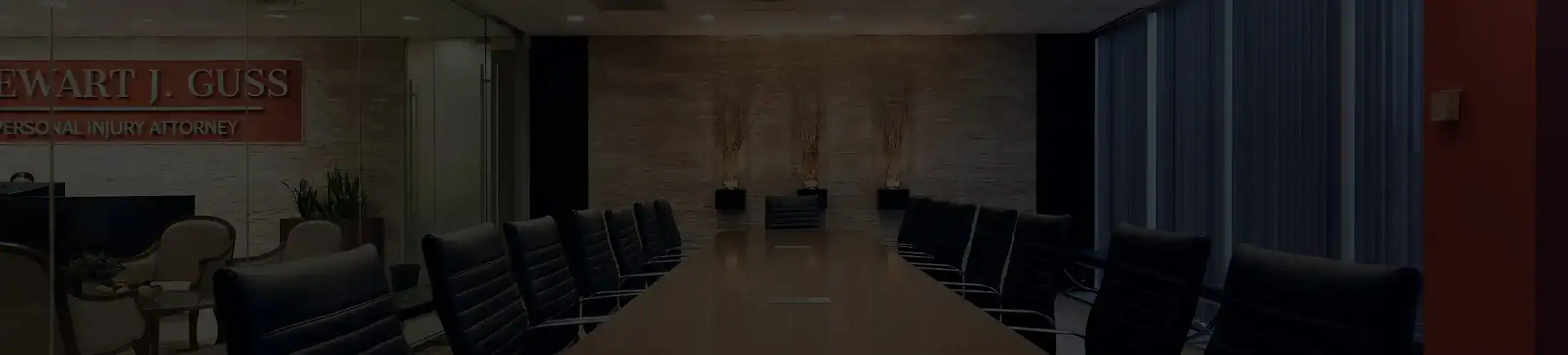 Houston personal injury law office conference room at Stewart J. Guss Attorneys
