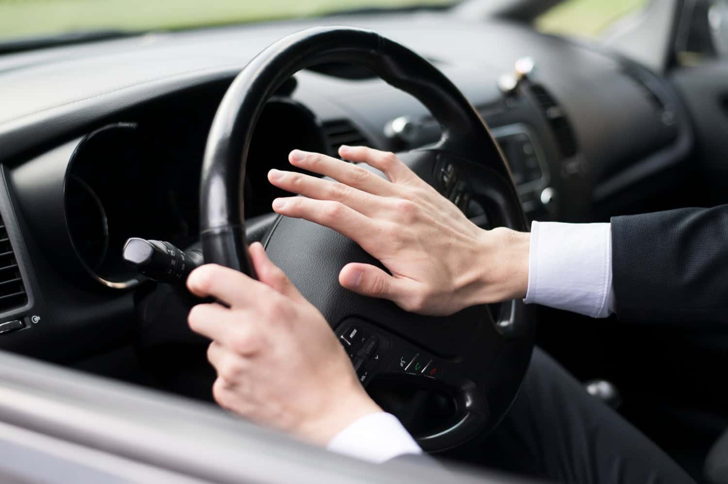 Shot Of Man Honking