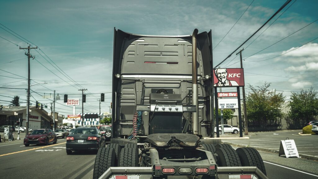 The Back Of A Semi Truck